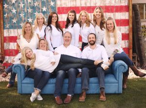 USA flag group staff photo